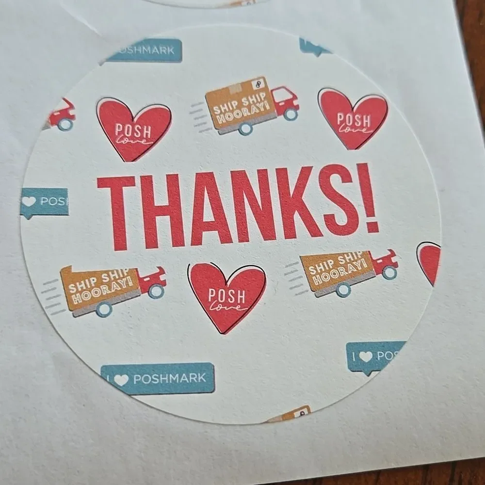 Thanks Stickers Sheet Poshmark Posh Swag Merch RARE big Sticker 1 Sheet 12 Indiv